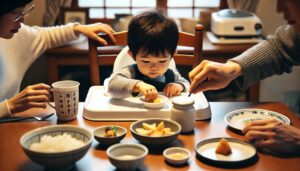 子どもが食事する様子