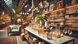 インテリアショップ、百貨店のグラスコーナー