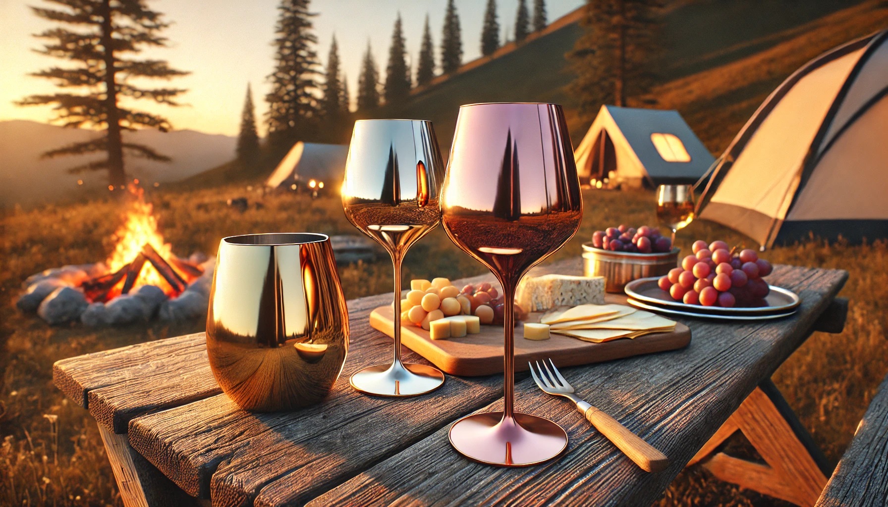 ステンレスやチタンなど金属製のワイングラス、タンブラー