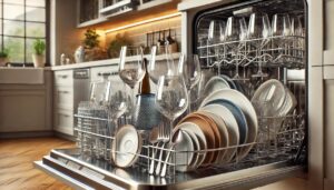 食洗機、ワイングラスなどクリスタル製品や陶器の食器洗い