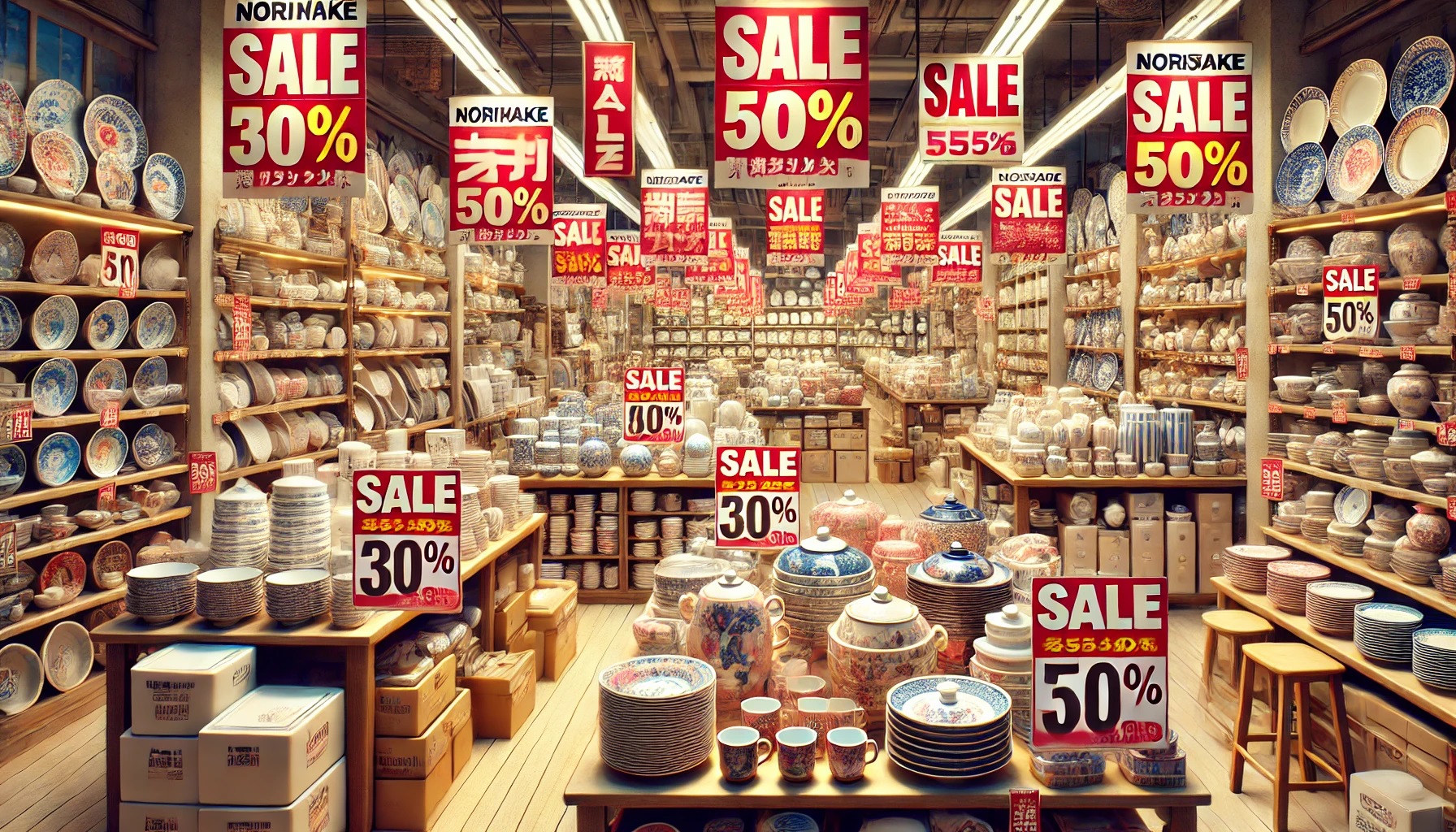 セールの食器、クリアランスセール